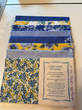 Country Blue & Yellow, 8 fat quarters, 8 prints. FQ 101