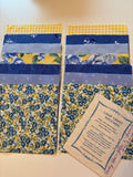 Country Blue & Yellow, #42. Six inch squares, 6 of each fabric.  7 prints. cotton and cotton blends, SQ101