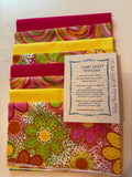 Yellow Fuschia Wild Flowers and swirls.  8 fat quarters,  FQ 121