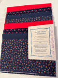 Red Blue Calico, (8), fat quarters,  FQ 115