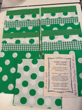 Apple Green Dot- Gingham #42, 6 inch square charm pack.  SQ 102