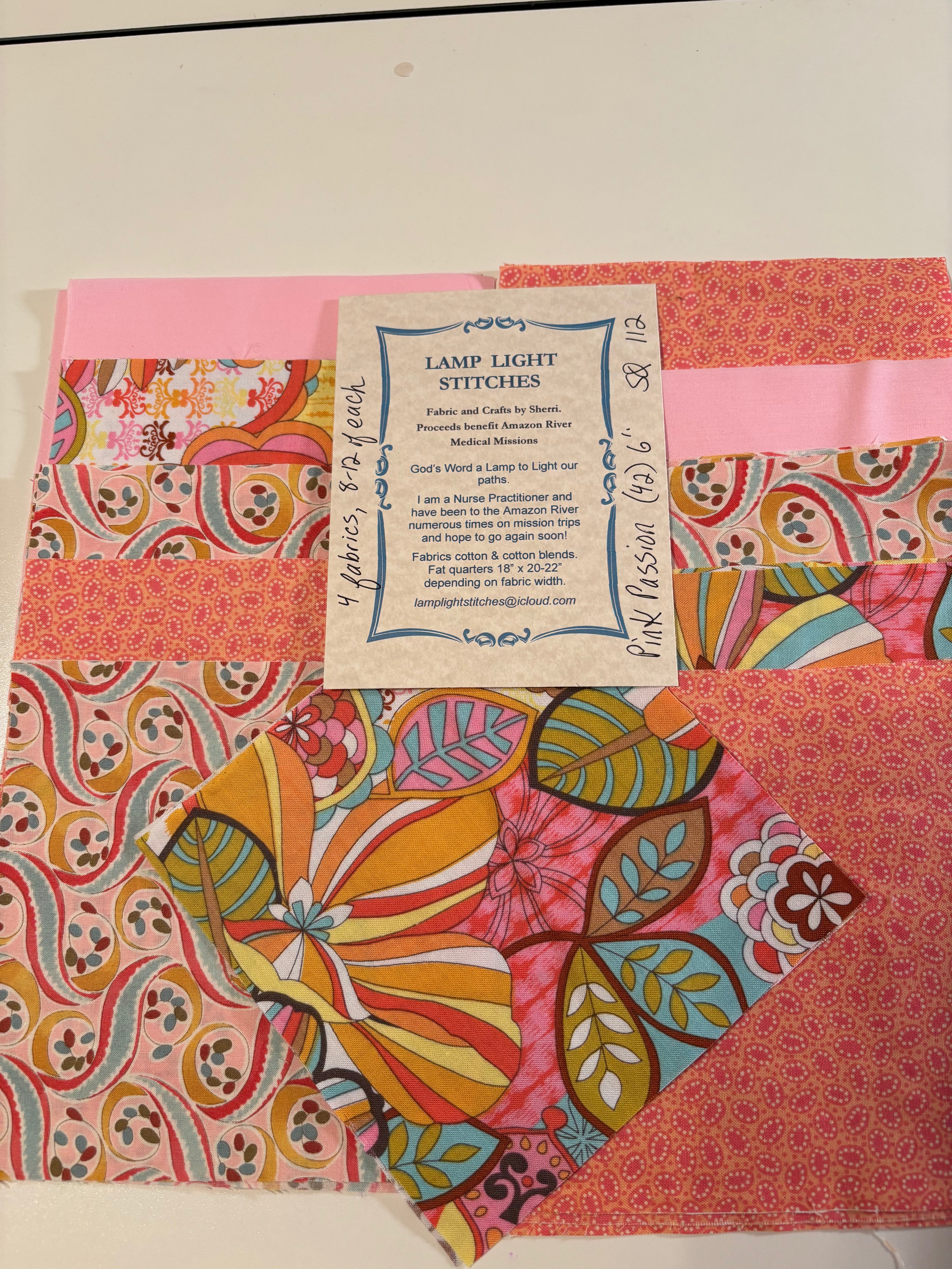 Pink Passion. (42) 6 inch squares.  SQ 112