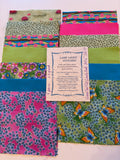 Green Pink Teal Lonely Ends.(42) 6 inch squares. SQ 117