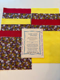 Yellow White Daisy on Red.   (42) 6 inch squares.  SQ 120