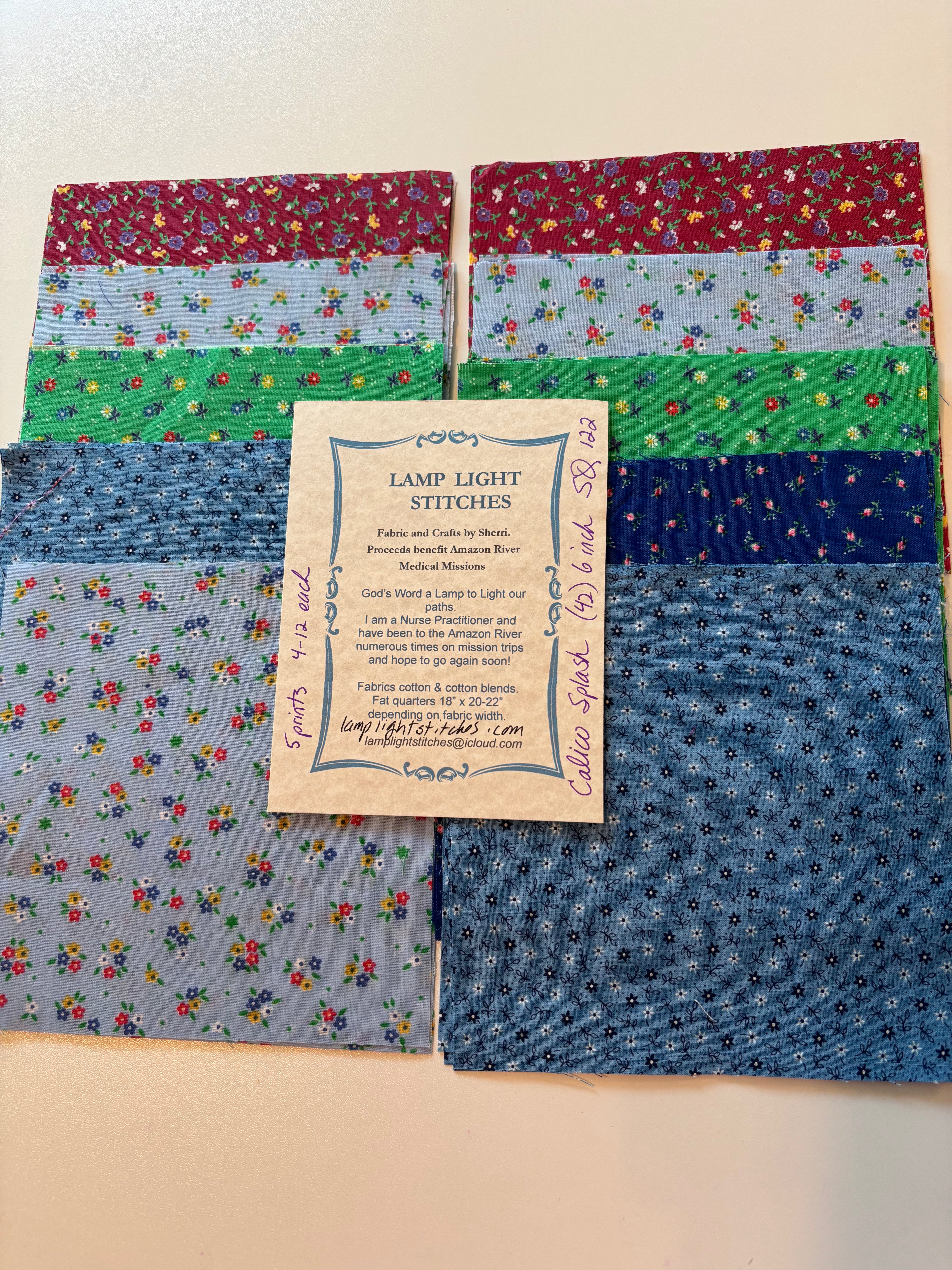 Calico Splash.  6 inch squares, (42).  SQ 122.